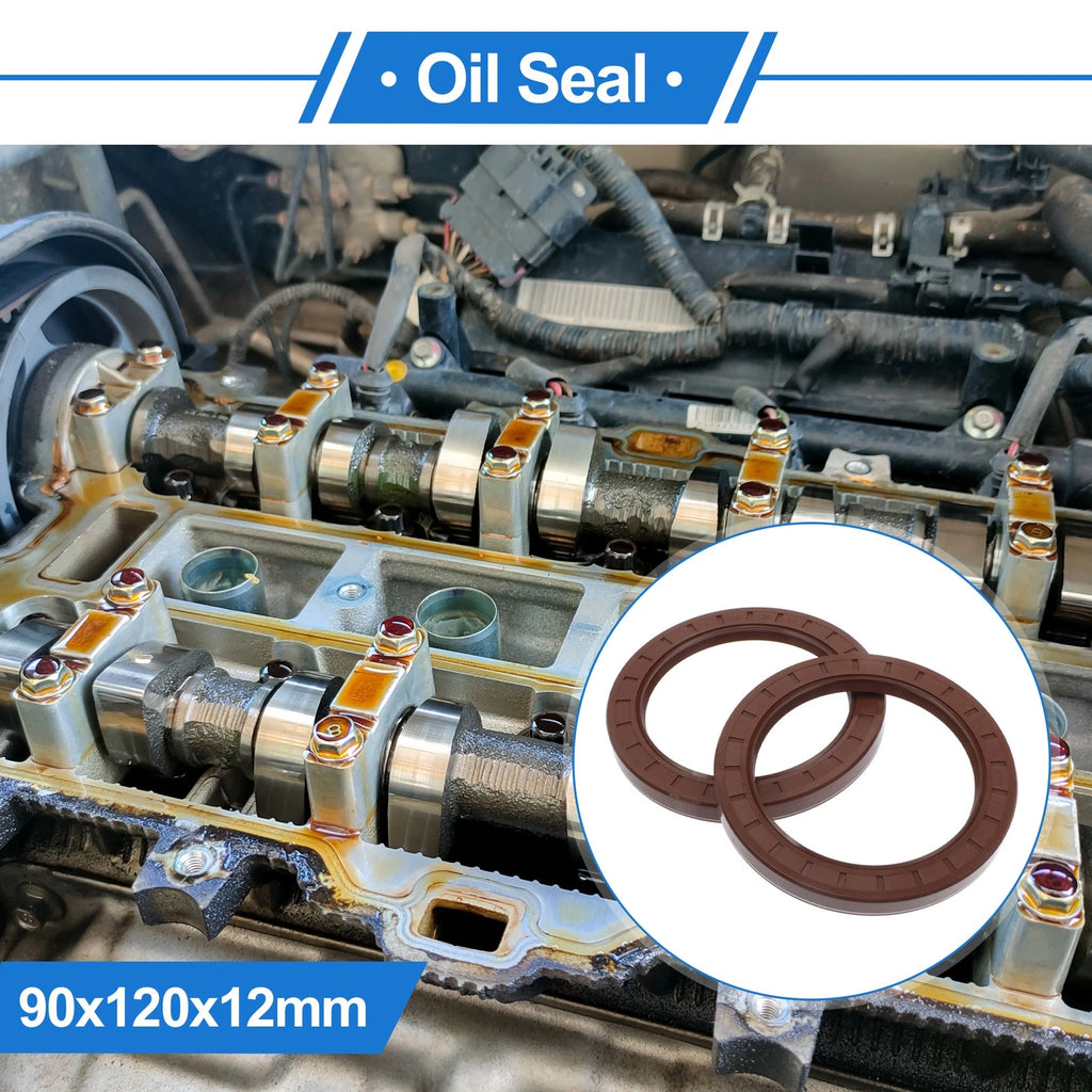 2X Oil Seal Rotary Shaft Seal FKM Rubber 90x120x12mm for Various Models