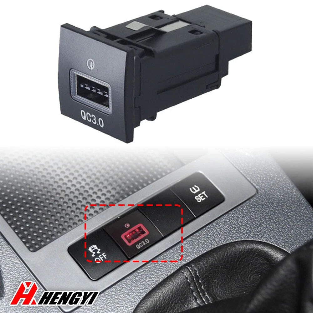 Set of 2 Red LED USB QC3.0 Chargers for VW Jetta MK6 (2010–2014) & Scirocco (2008–2014)