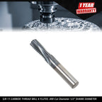 Carbide Thread Mill for 1/2" Shank (4 Flutes)