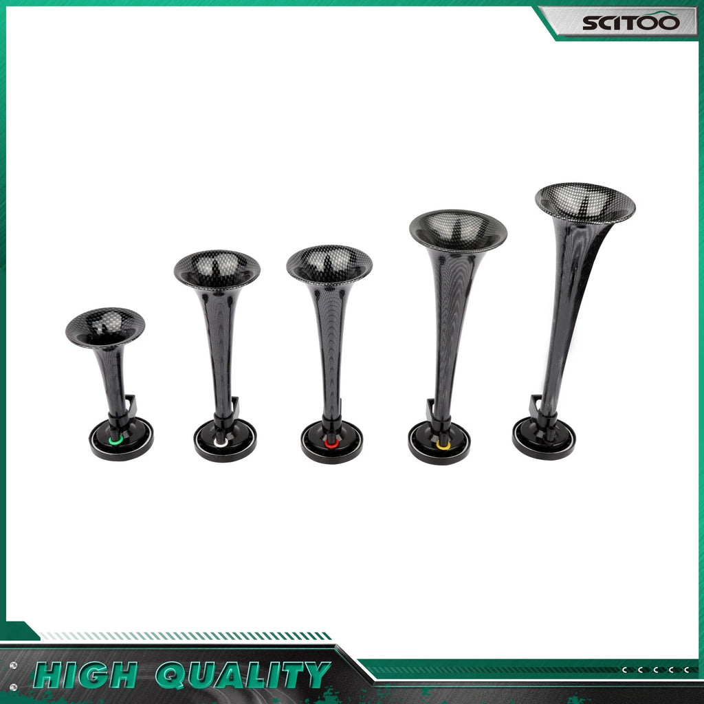5 Trumpet Air Horn for Car Truck Train (Gray Plastic)