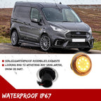 2X Clear Amber LED Side Marker Lights for Ford Transit Connect (2010–2021)