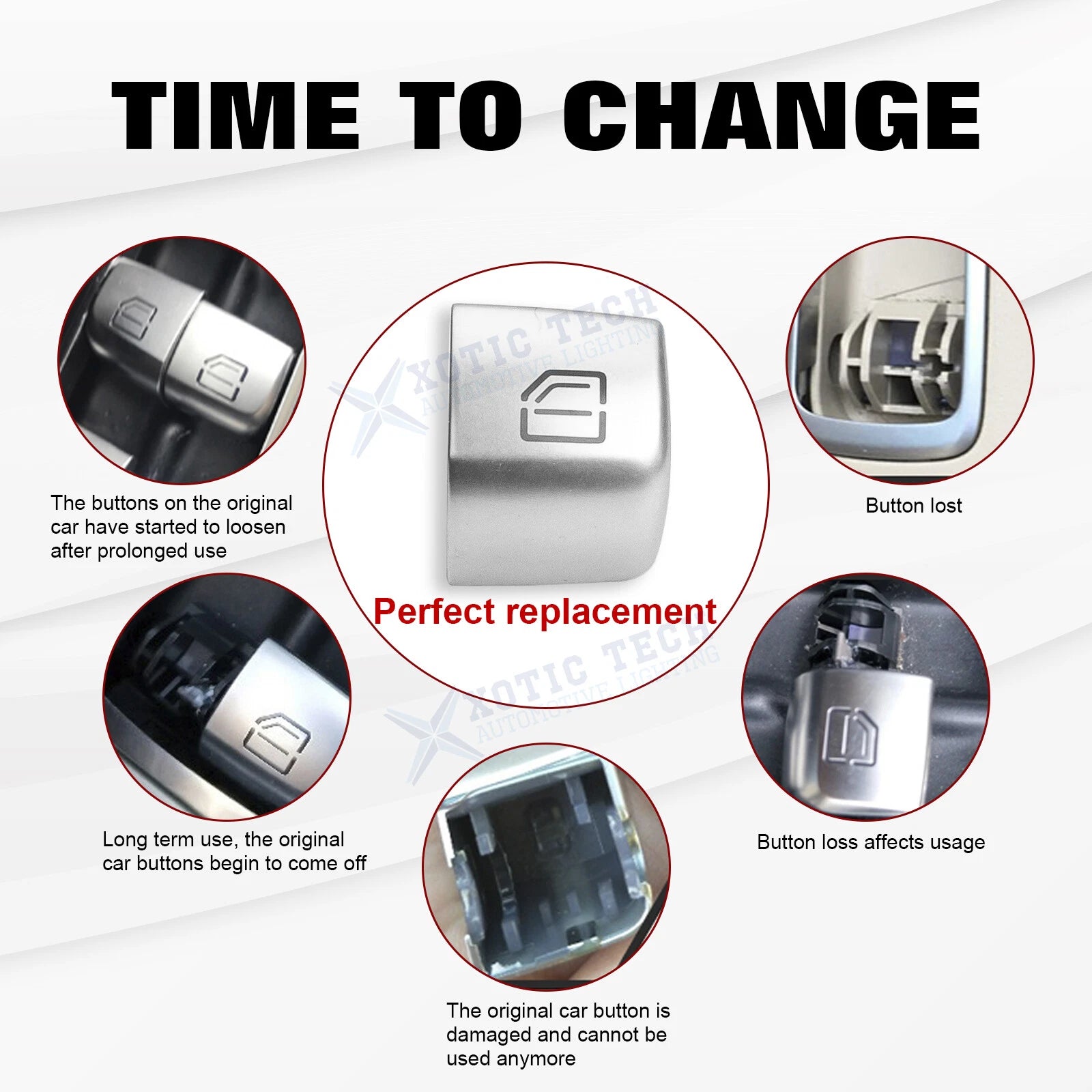 Front Right Window Switch Repair Button Cap for Mercedes E-Class W213 (2017-2020)