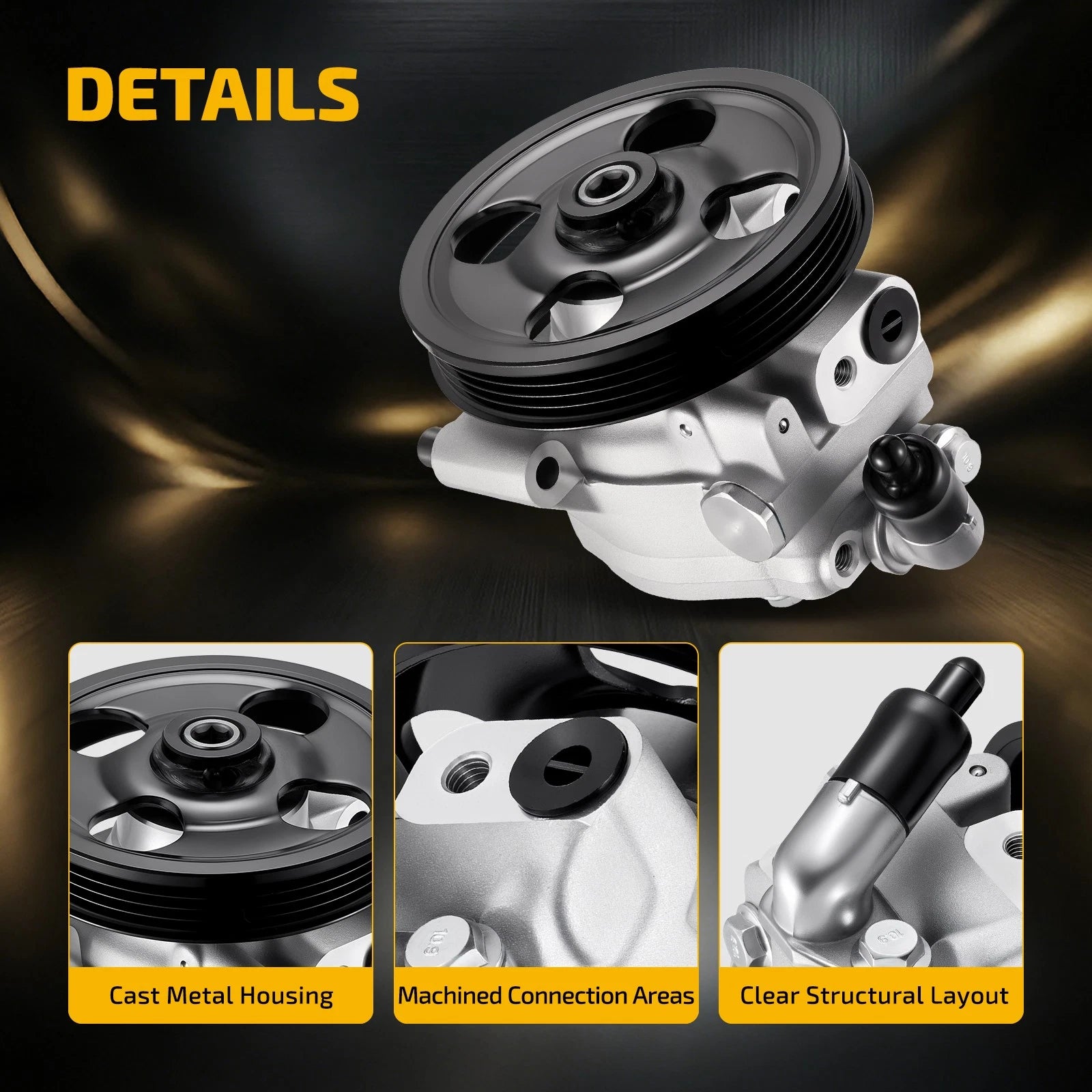 Power Steering Pump with Pulley for Ford Transit 150 250 350 (2015–2025)