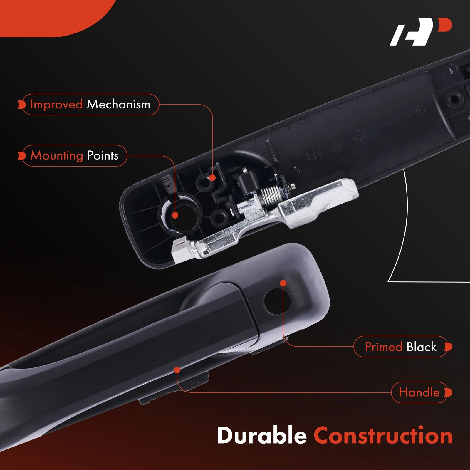 Front Right Black Exterior Door Handle for Jeep Grand Cherokee (2005–2010)