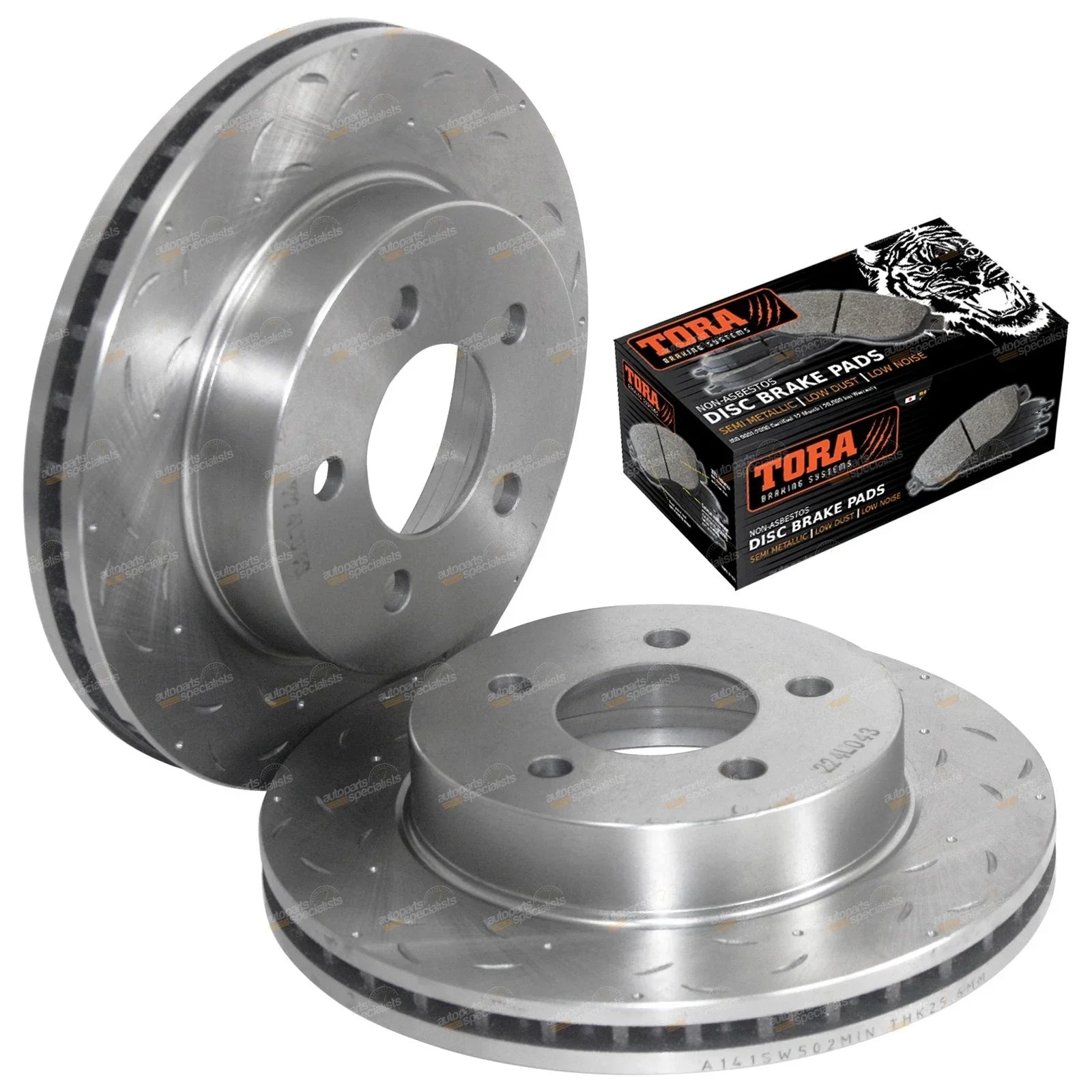 Front Drilled Slotted Disc Rotors & Brake Pads Falcon AU 2 AU 3(2000-2002)