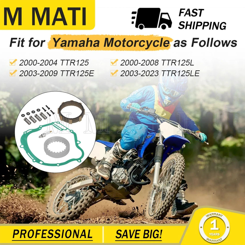 Clutch Friction Plates Kit for Yamaha TTR125 TTR125E TTR125L TTR125LE (2000–2023)