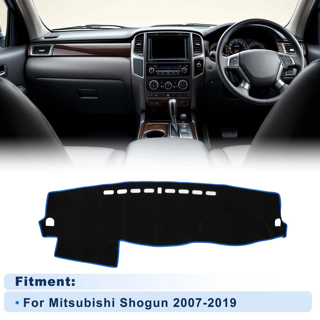 Dash Cover for Mitsubishi Shogun (2007–2019) Polyester Black Blue Edge