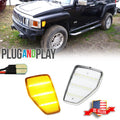 Set of 2 Clear LED Amber Front Side Marker Lights for Hummer H3/H3T (2005–2010)