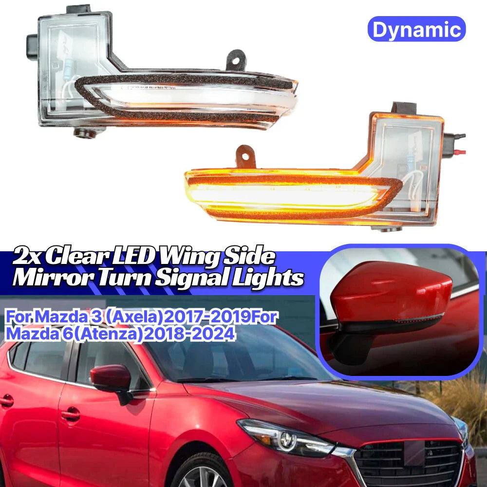 Dynamic LED Wing Mirror Turn Signal Lights for Mazda 3 (2017–2019)