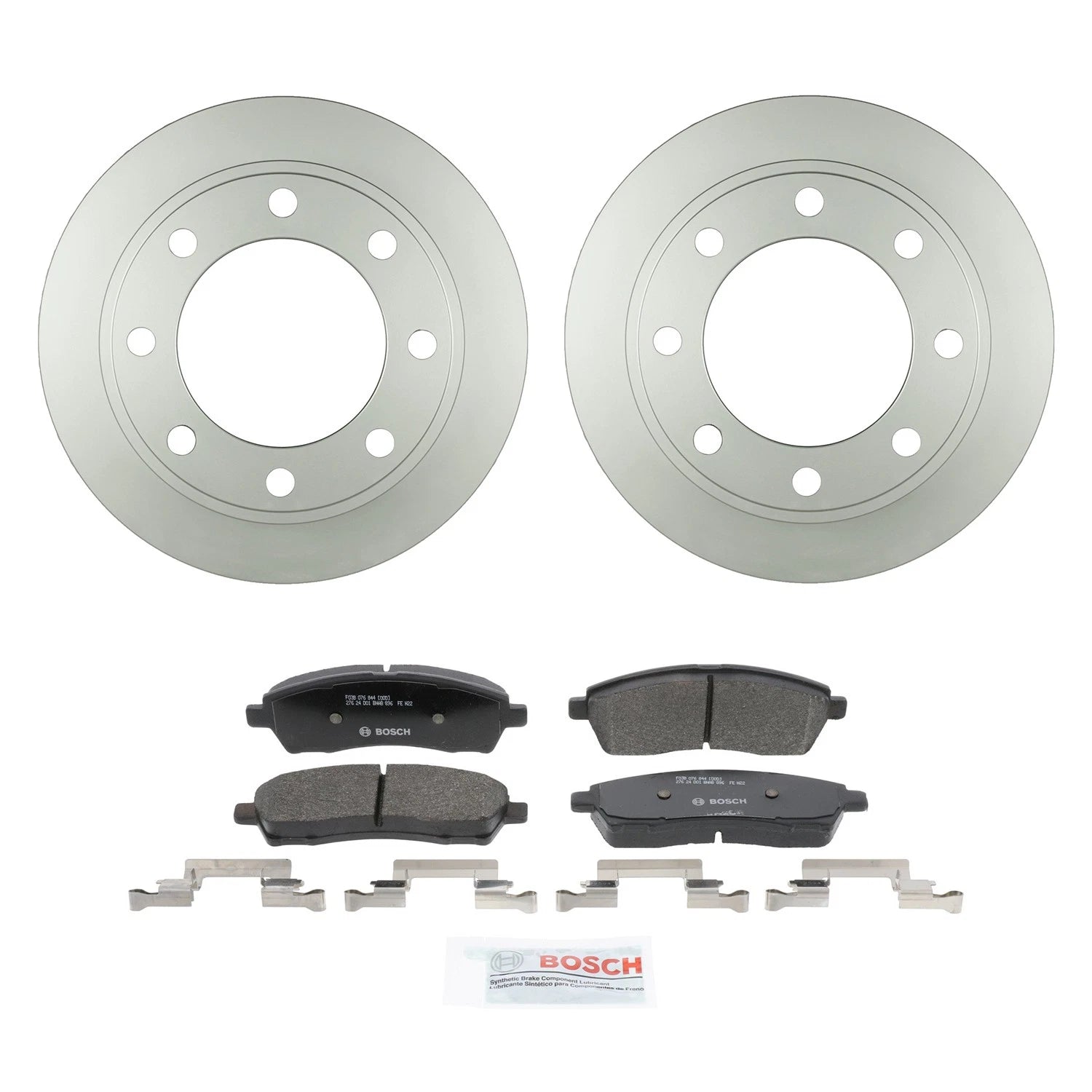 Bosch Rear Disc Brake Rotors & Semi-Met Brake Pads Kit for F-250 F-350 (2008–2016)