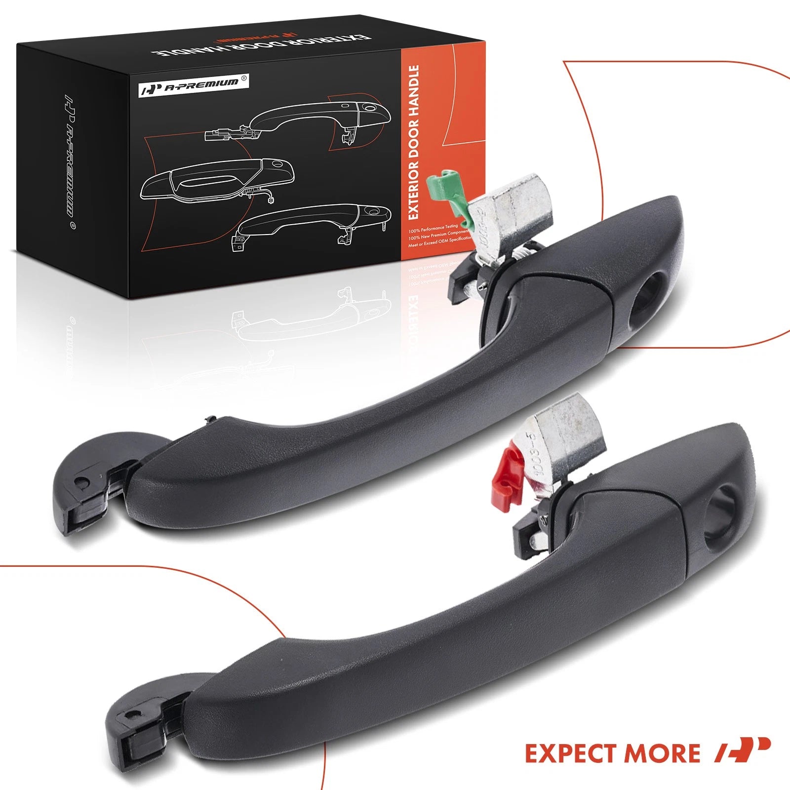 2X Front Textured Door Handle with Keyhole for Jeep Compass 