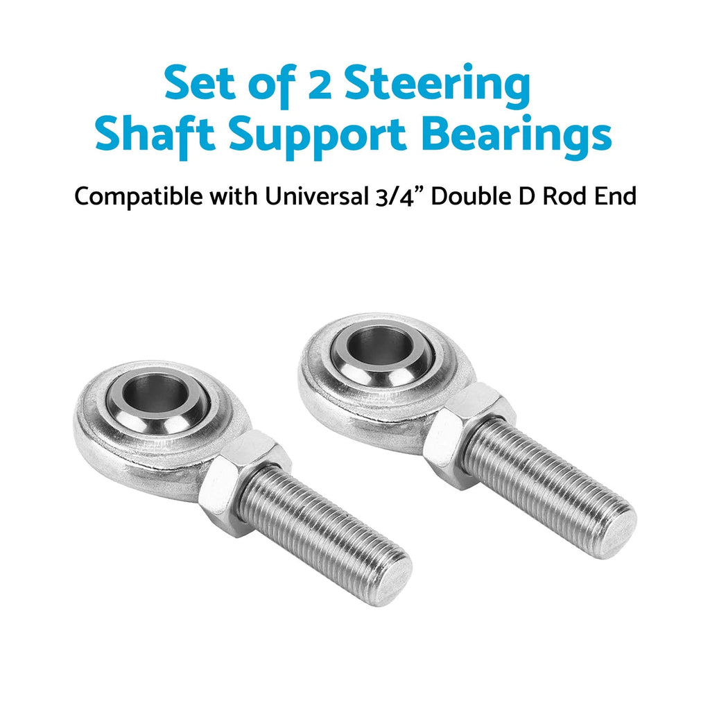 Set of 2 Double D Rod End Steering Shaft Support Bearings