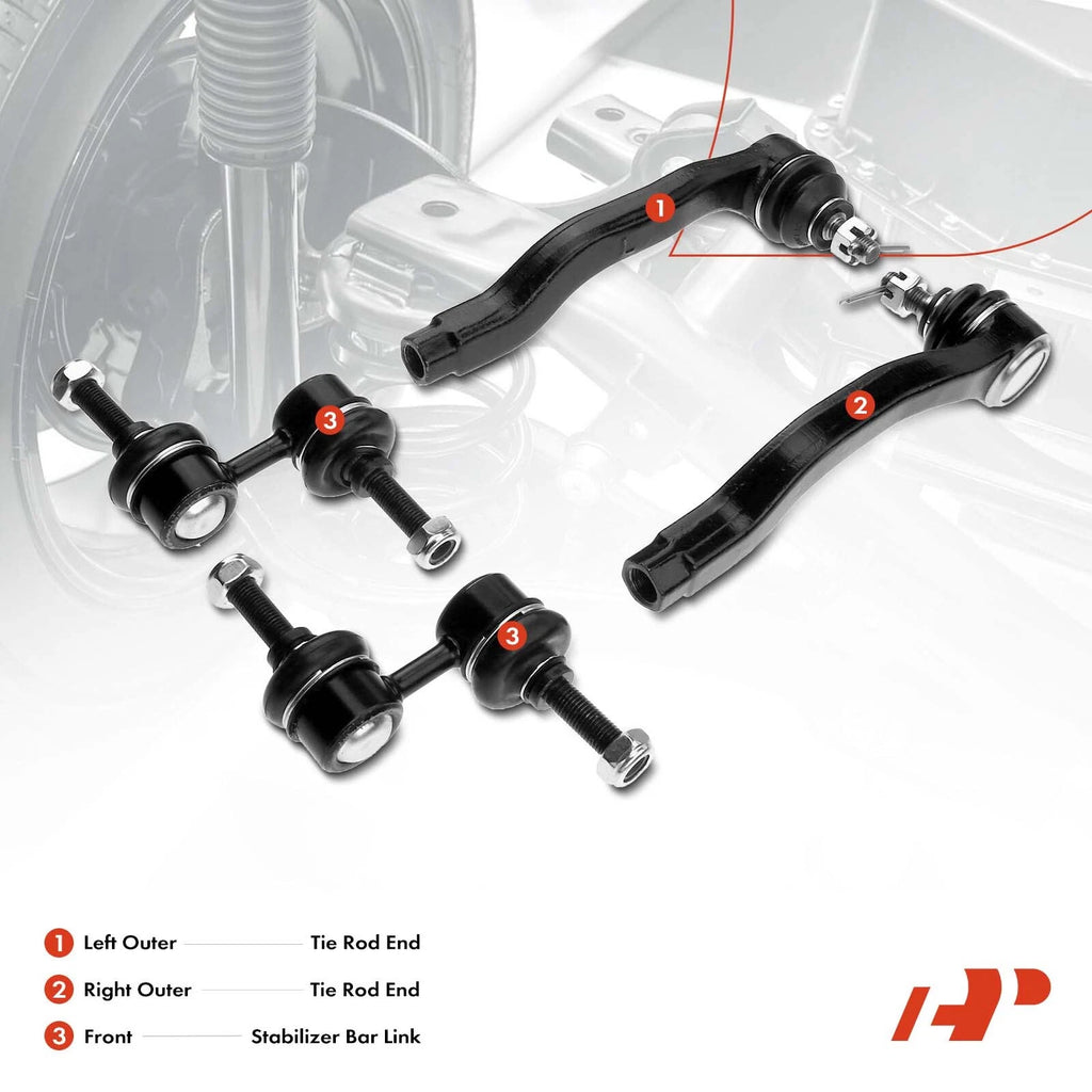 Set of 4 Front Sway Bar Link Tie Rod Ends for Honda Civic (1999–2000) CR-V (1997–2001)