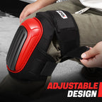 Knee Pads for Universal Fit (Adjustable, TPR Shell, EVA Foam, Red)