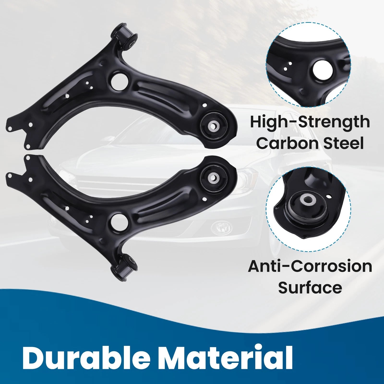 8x Front Lower Control Arms Tie Rods for Volkswagen Jetta (2011-2018)