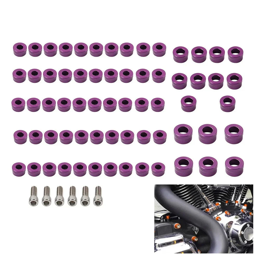 66X Engine Bolt Topper Cap Purple for Harley Touring Street Road Glide (2002-2023)