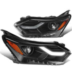 Projector Headlights for Chevy Equinox (2018–2021) - Black/Amber, LED DRL