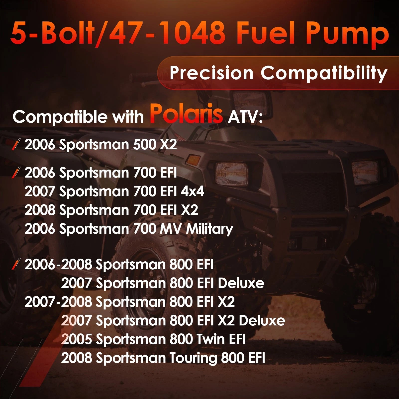 5-Bolt Fuel Pump Assembly for Polaris Sportsman 500 700 800 (2005–2008) 471048