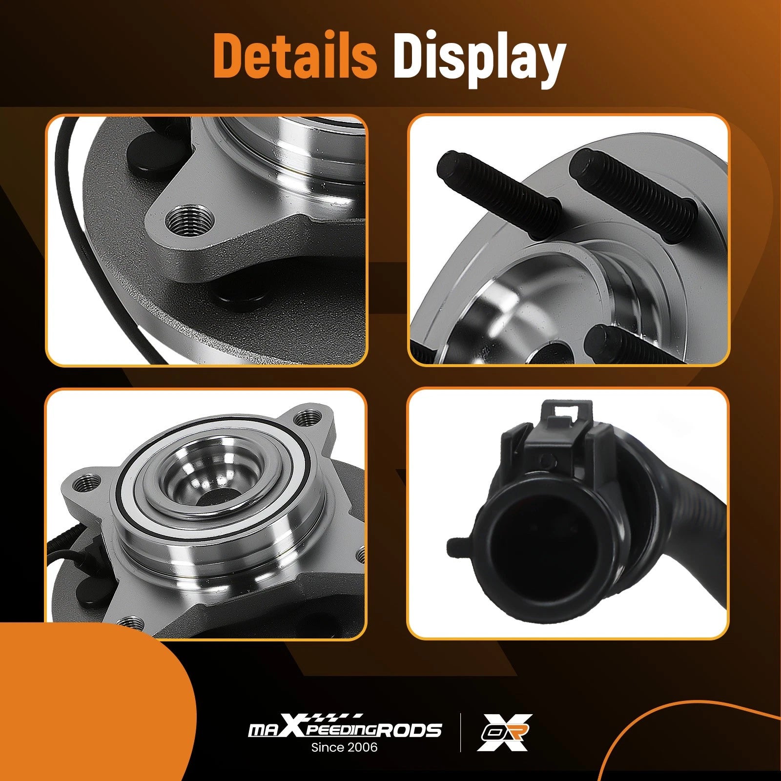 Front Wheel Bearing Hub for Ford Expedition 2WD (2007–2010) BR930665 ABS 6 Lugs