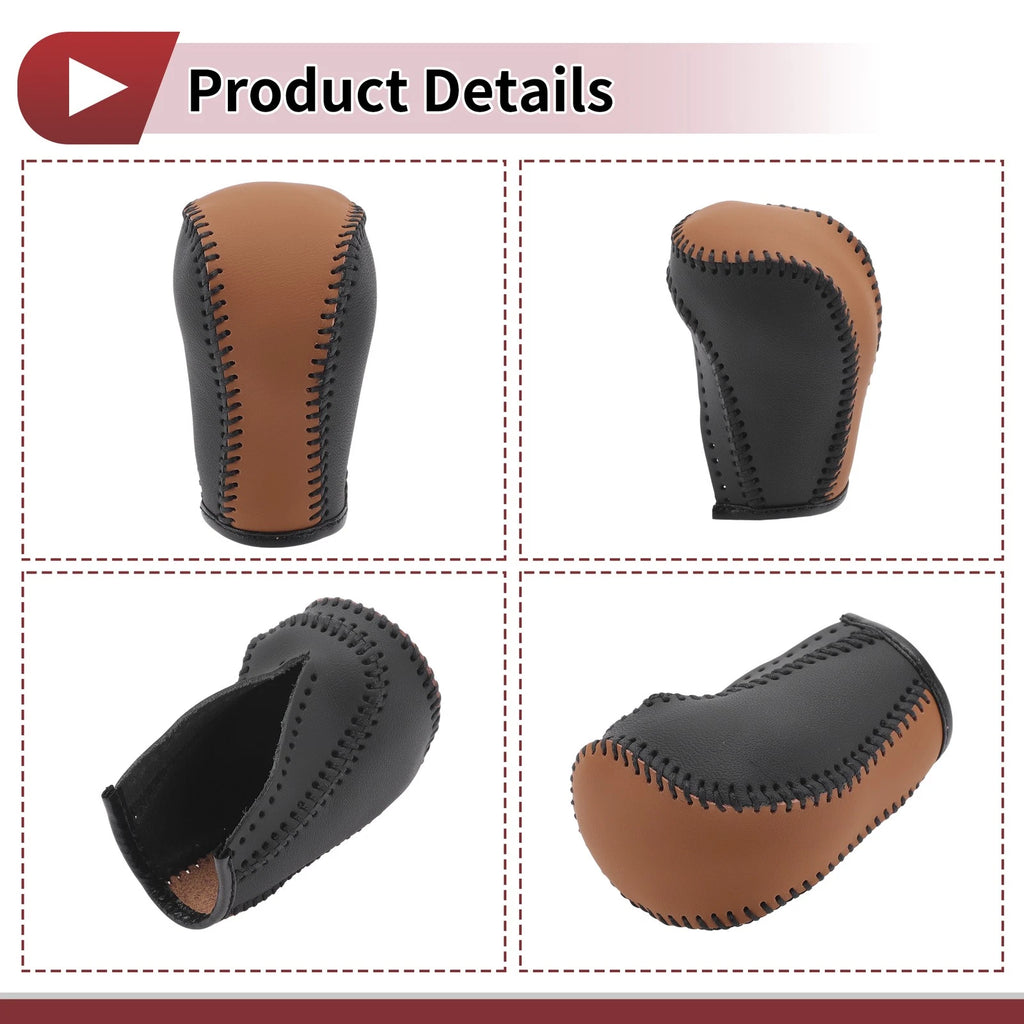 1 Pc Gear Shift Knob Cover for Mazda CX-5 (2013–2014) Brown Faux Leather