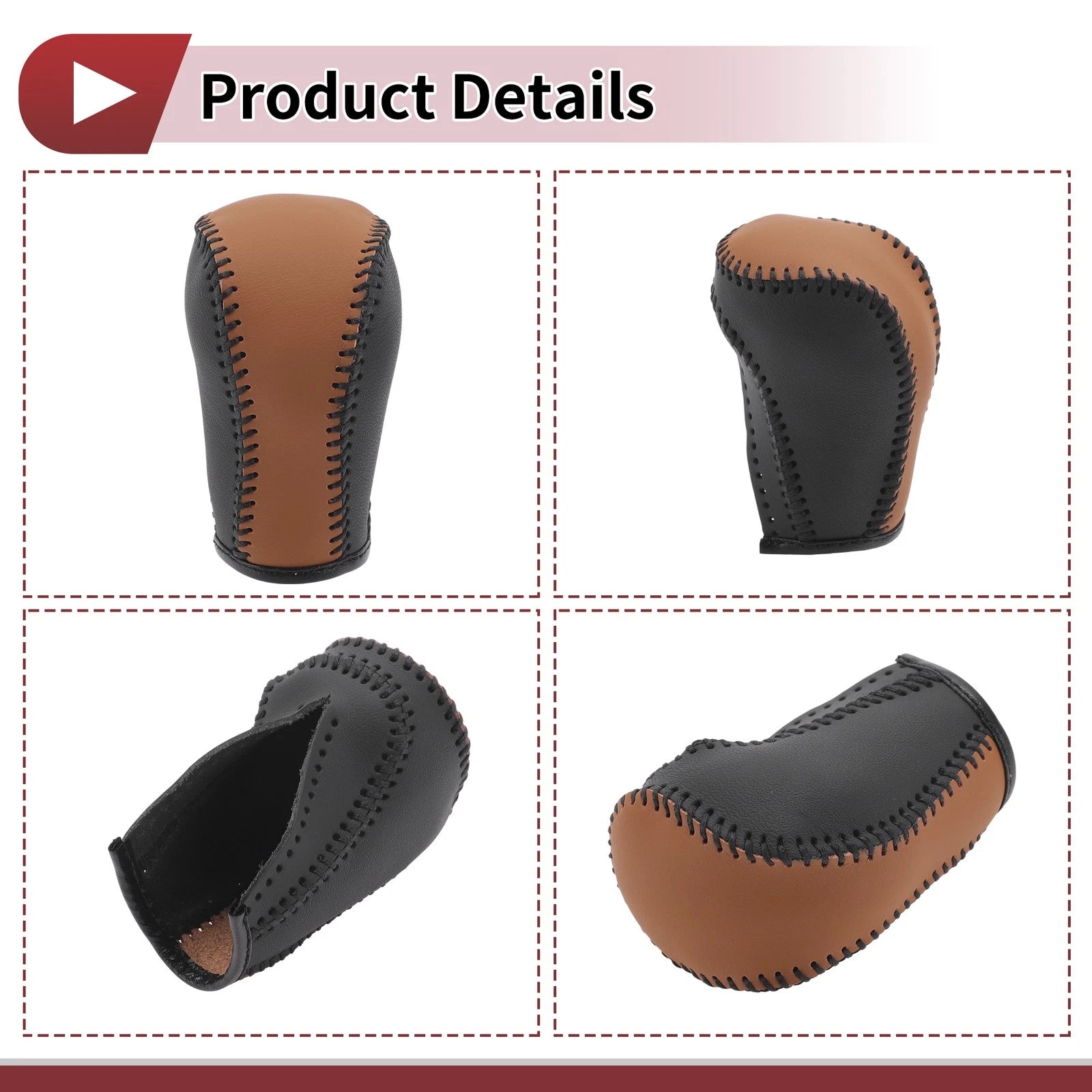 1 Pc Gear Shift Knob Cover for Mazda CX-5 (2013–2014) Brown Faux Leather