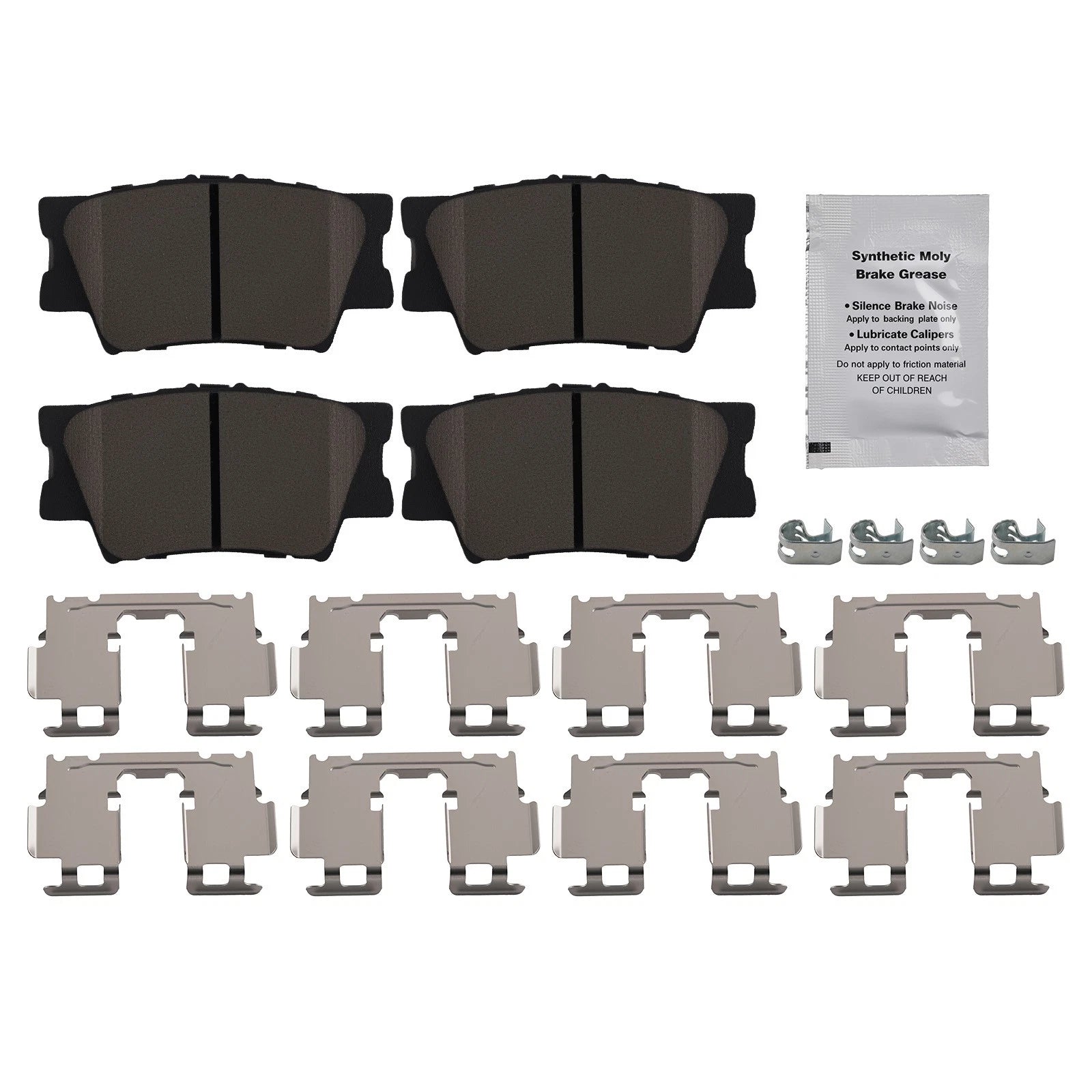Set of 4 Rear Ceramic Brake Pads for Toyota Avalon (2008–2018), Matrix (2009–2013)
