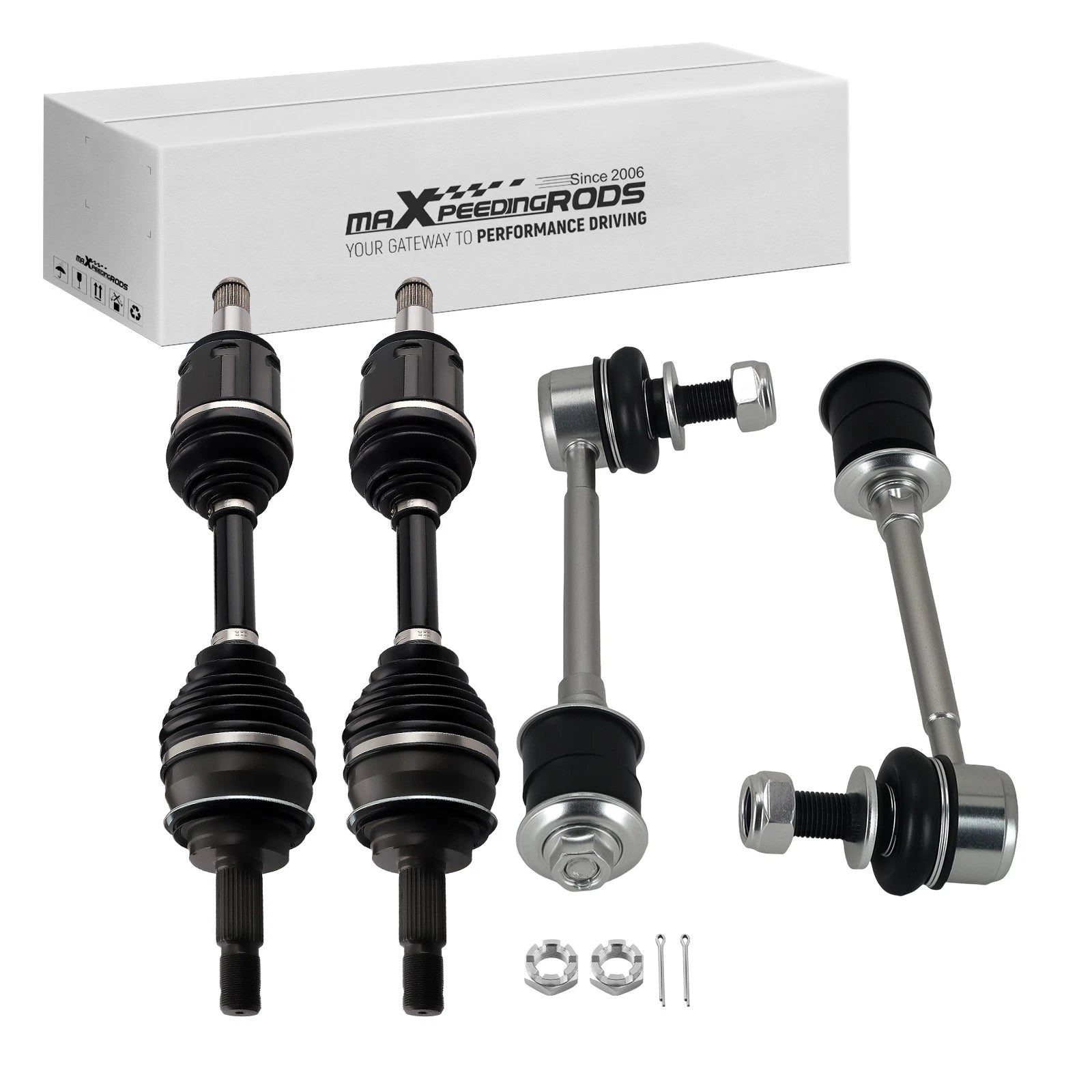 Set of 4 CV Axle Shaft & Front Sway Bar Link for Toyota Tacoma (2005–2015)