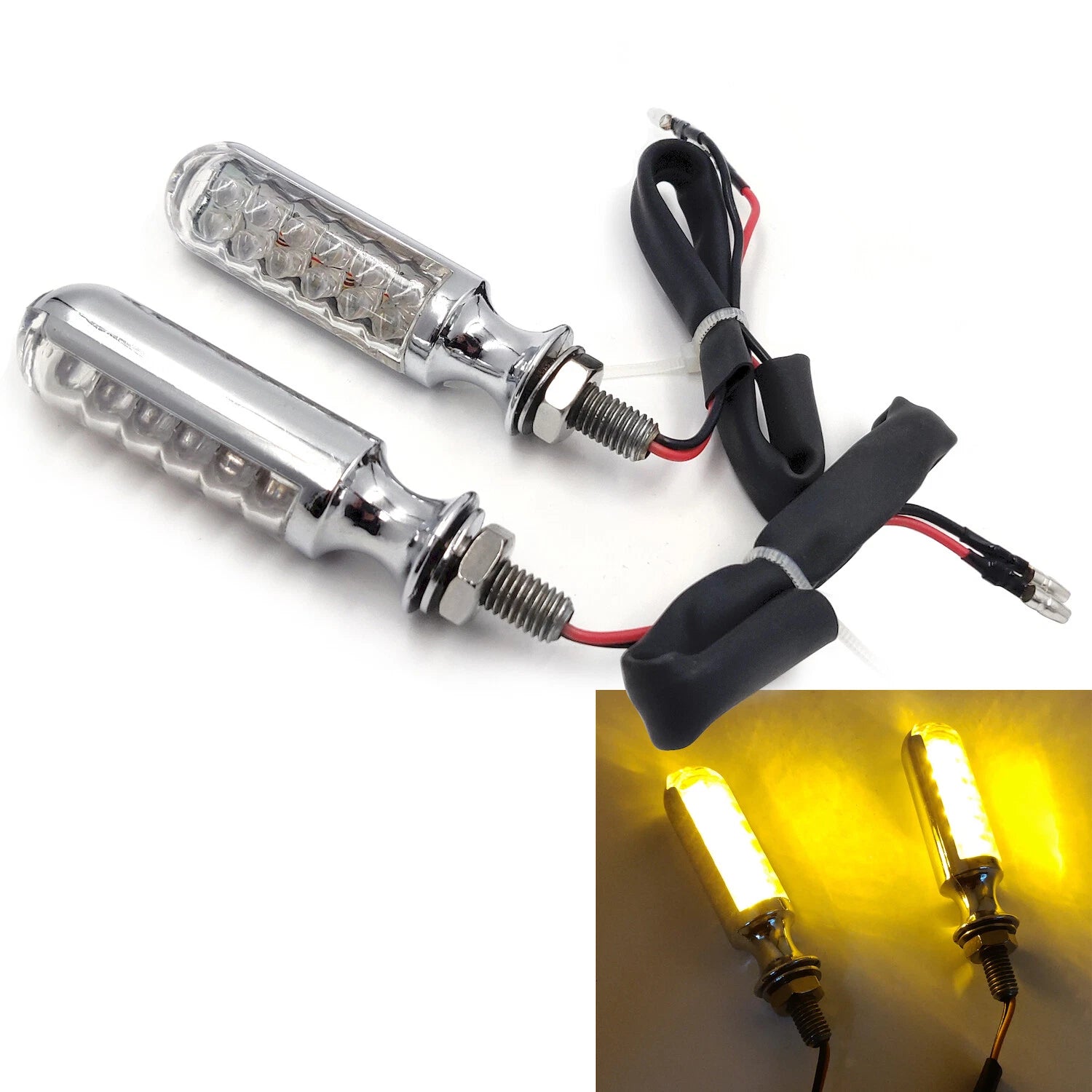 10mm Chrome Turn Signal Blinkers for Yamaha Kawasaki BMW Suzuki
