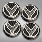 Engine Oil Cap Cover Set 4PC Black Carbon Fiber for Chevrolet Corvette C8 (2020–2024)