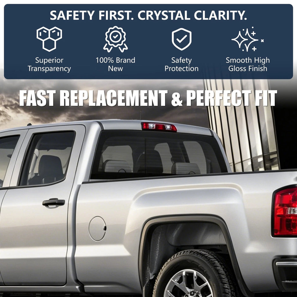 Tinted Rear Back Stationary Window Glass for Silverado Sierra 1500-3500 (2014–2019)