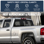 Tinted Rear Back Stationary Window Glass for Silverado Sierra 1500-3500 (2014–2019)