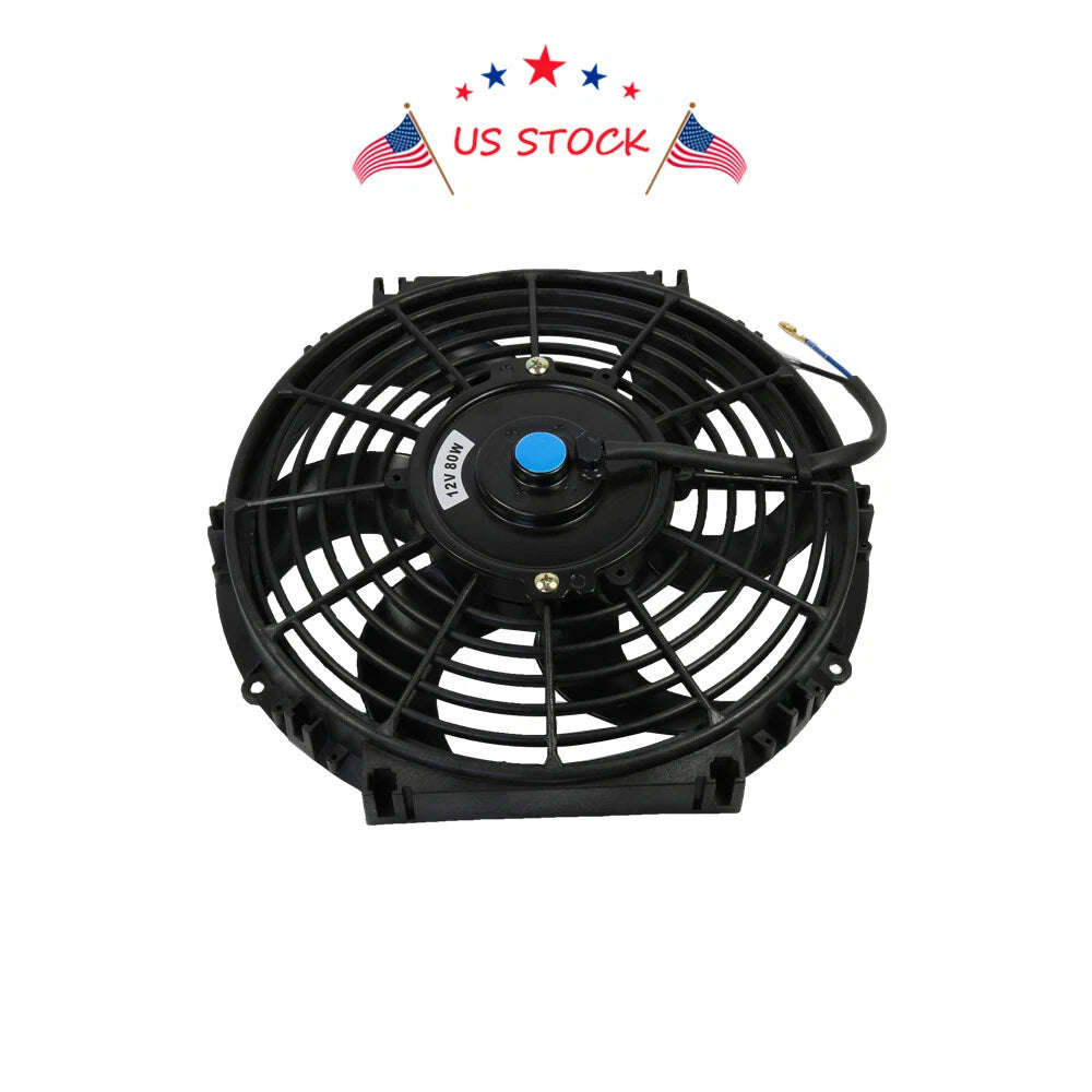 2X Electric Radiator Slim Cooling Fan 10" for Universal Fit (12V)