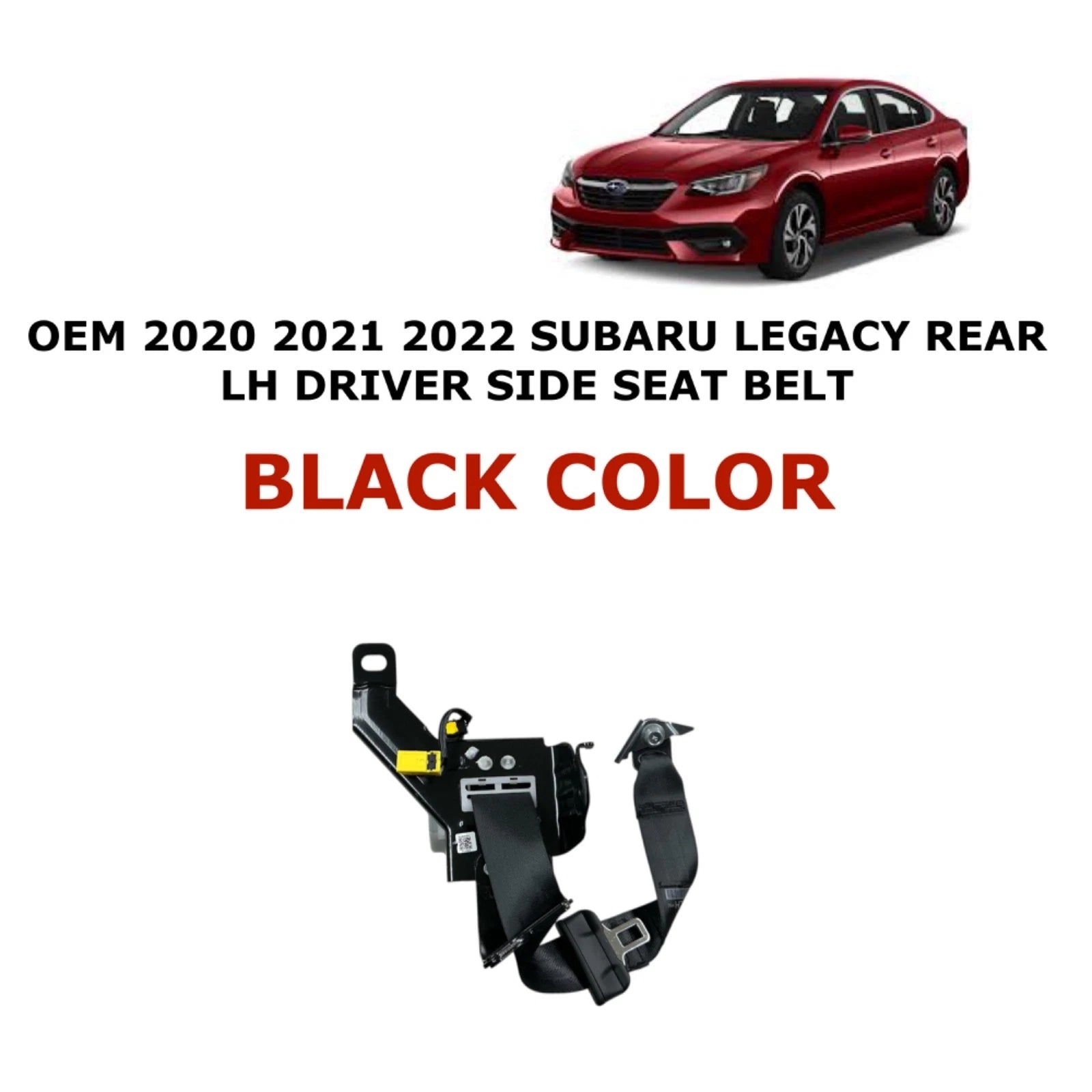 Rear Left Side Seat Belt for Subaru Legacy (2020–2022) - Black