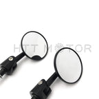 Pair of 1" 25mm Round Bar End Rearview Convex Side Mirrors for Motorcycle