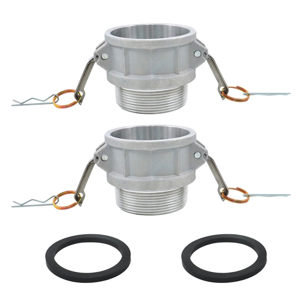 2X Aluminum Cam and Groove Hose Fitting for Global Type B