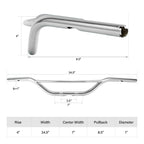 Chrome Hollywood Handlebar for Harley Sportster XL883 1200 Dyna Softail