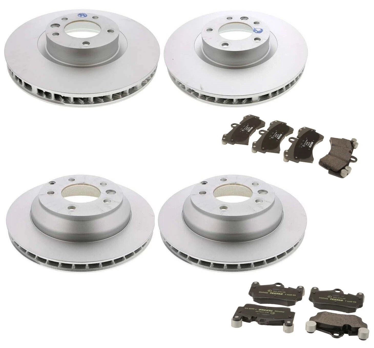 Front & Rear Brake Kit Disc Rotors with Textar Pads for Audi VW Porsche