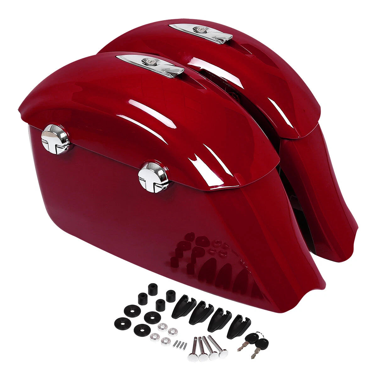 Red Saddlebag Electronic Latch Lid for Indian Chieftain Chief (2014–2020)