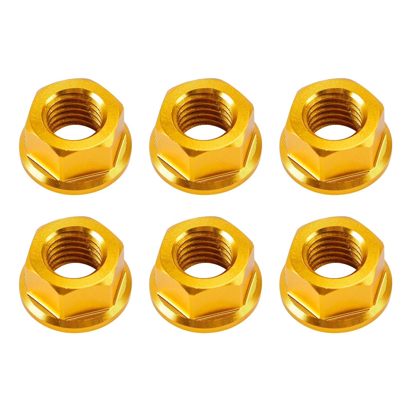 6 Pack Aluminum Rear Sprocket Flange Nuts M10X1.5mm for Motorcycle