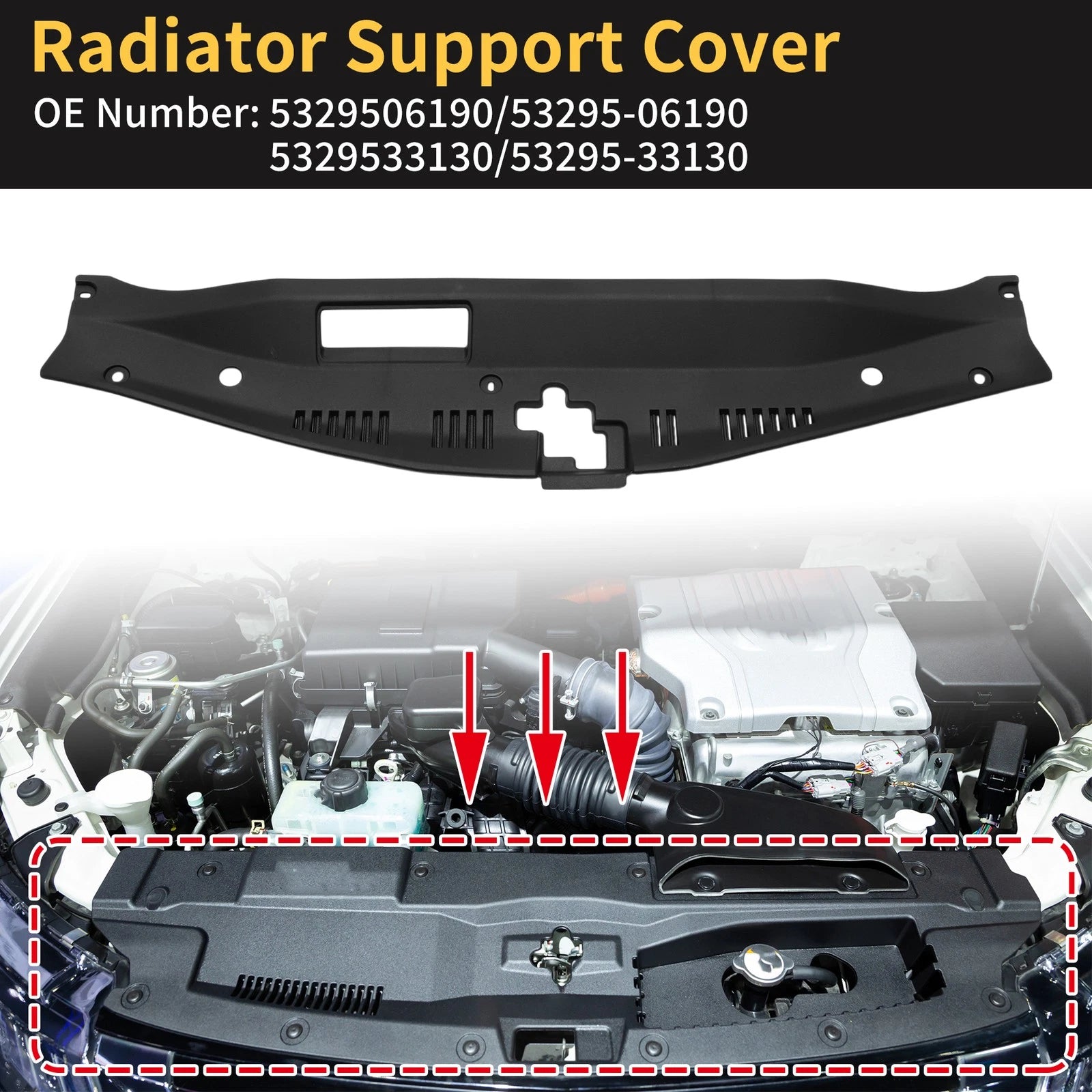Radiator Support Cover for Toyota Camry (2018–2024) No. 5329506190/53295-06190