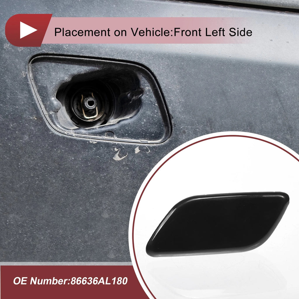 Front Left Washer Nozzle Cover Cap for Subaru Outback (2010–2018) Black