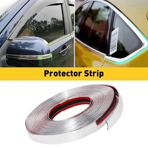 1 Inch Chrome Moulding Trim Strip Door Guard Protector for Universal Cars (16 Ft)