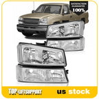 Pair Headlight Assembly for Chevrolet Silverado Avalanche (2003–2007)