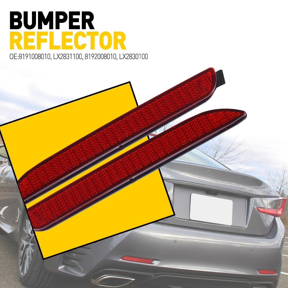 Pair LED Rear Bumper Lamp Reflector Brake Light for Lexus Toyota Sienna (2011–2020)