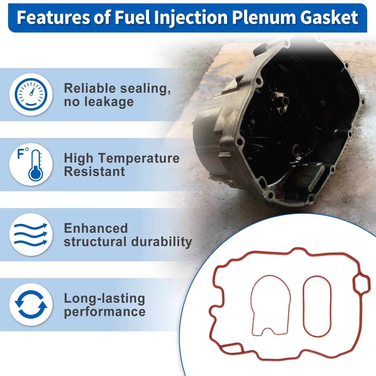Intake Manifold Plenum Gasket for Chevrolet Astro C1500 (1995–2005) & GMC Safari (1996–2005)
