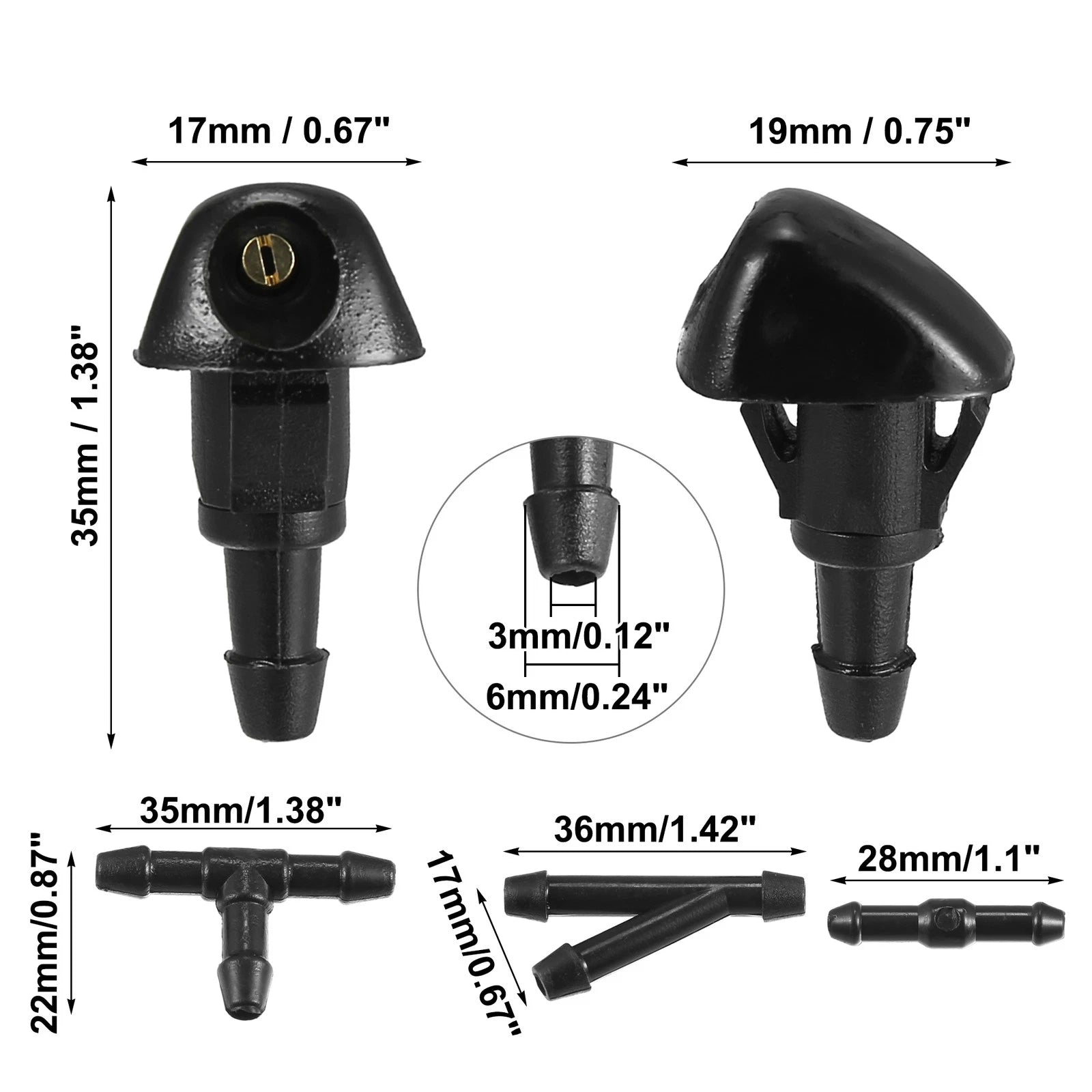 2X Windshield Washer Nozzle Hose Kit for Honda Civic CRV (2001–2006) 76810S10A02
