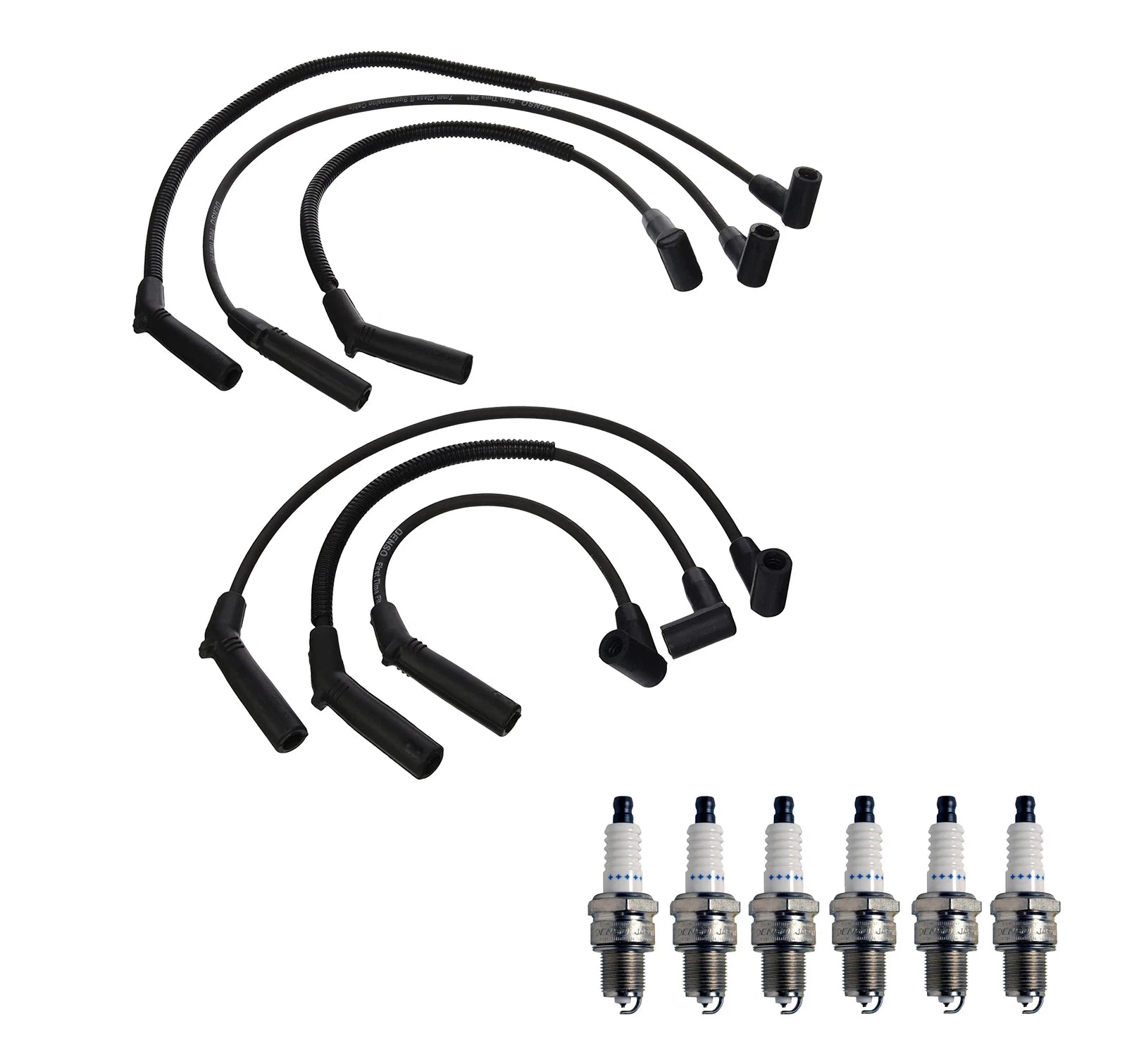 Denso Wire Set & 6 Double Platinum Spark Plugs for Dodge 3.8 V6