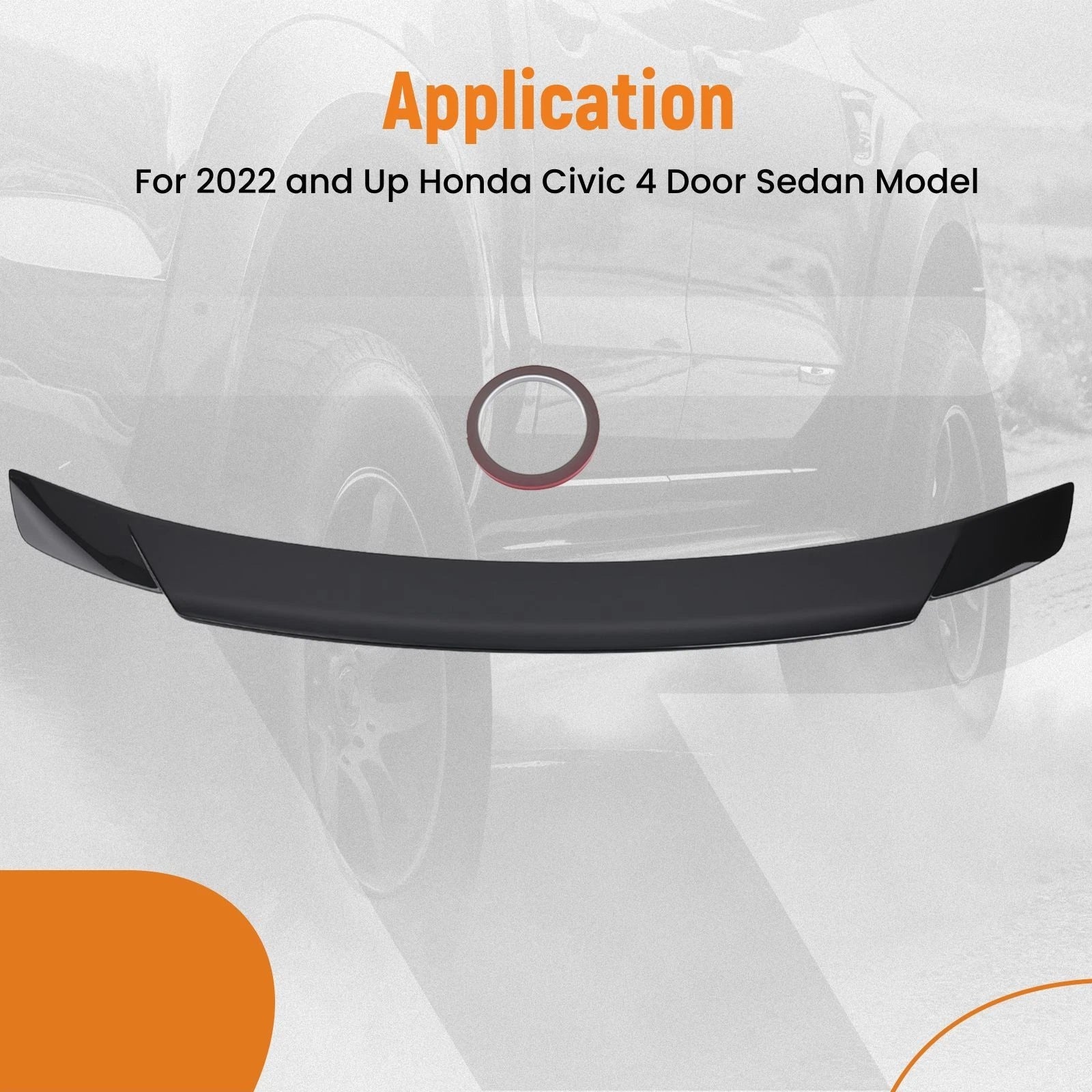 Rear Trunk Lip Spoiler Wing for Honda Civic 4Dr (2022–2023) ABS Painted