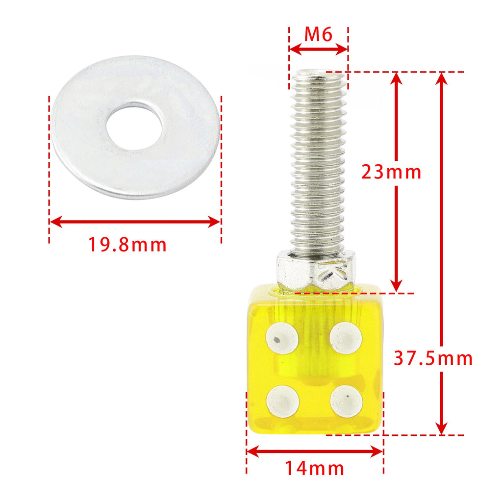 Set of 4 M6 Plastic License Plate Frame Screws Bolts Yellow for Universal