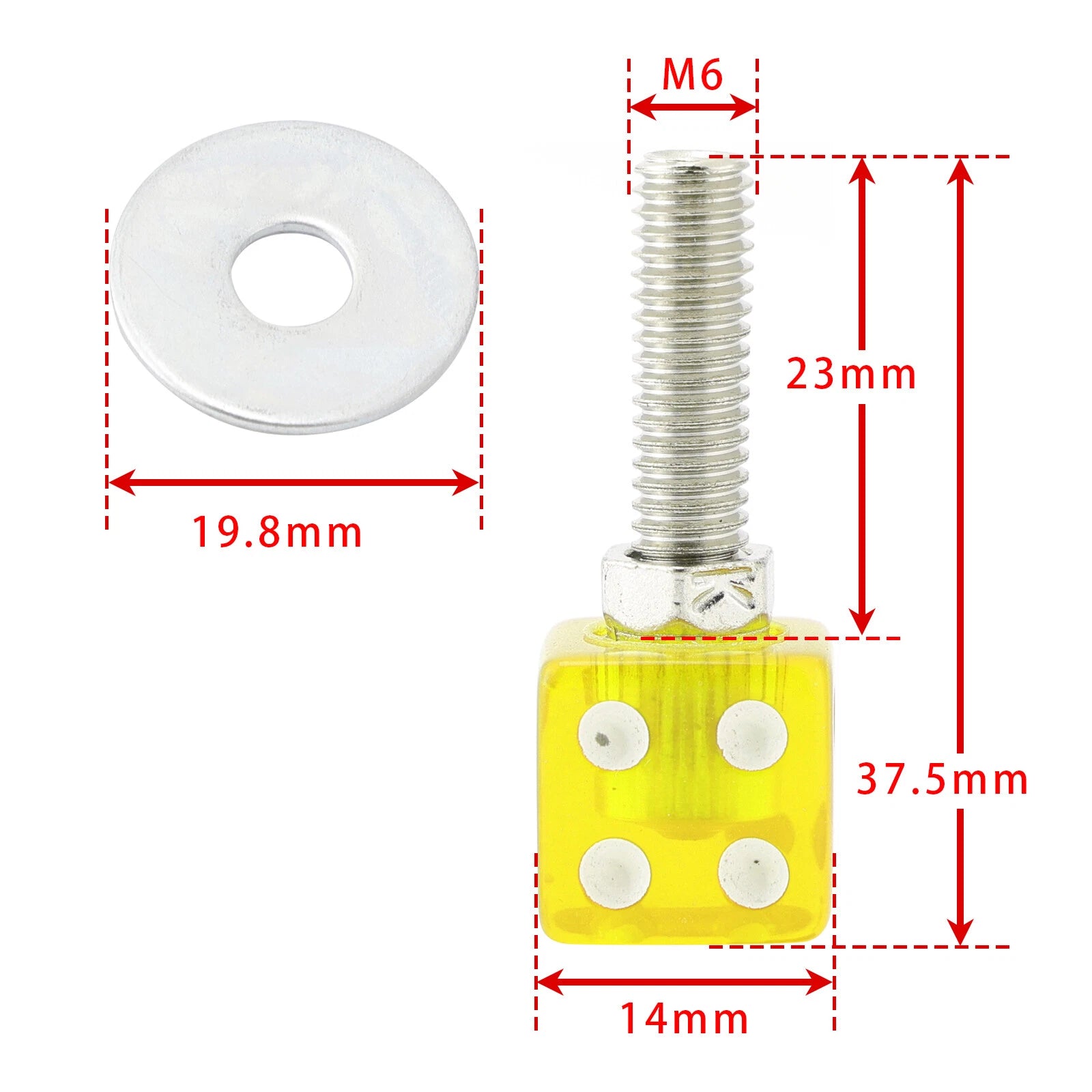 Set of 4 M6 Plastic License Plate Frame Screws Bolts Yellow for Universal